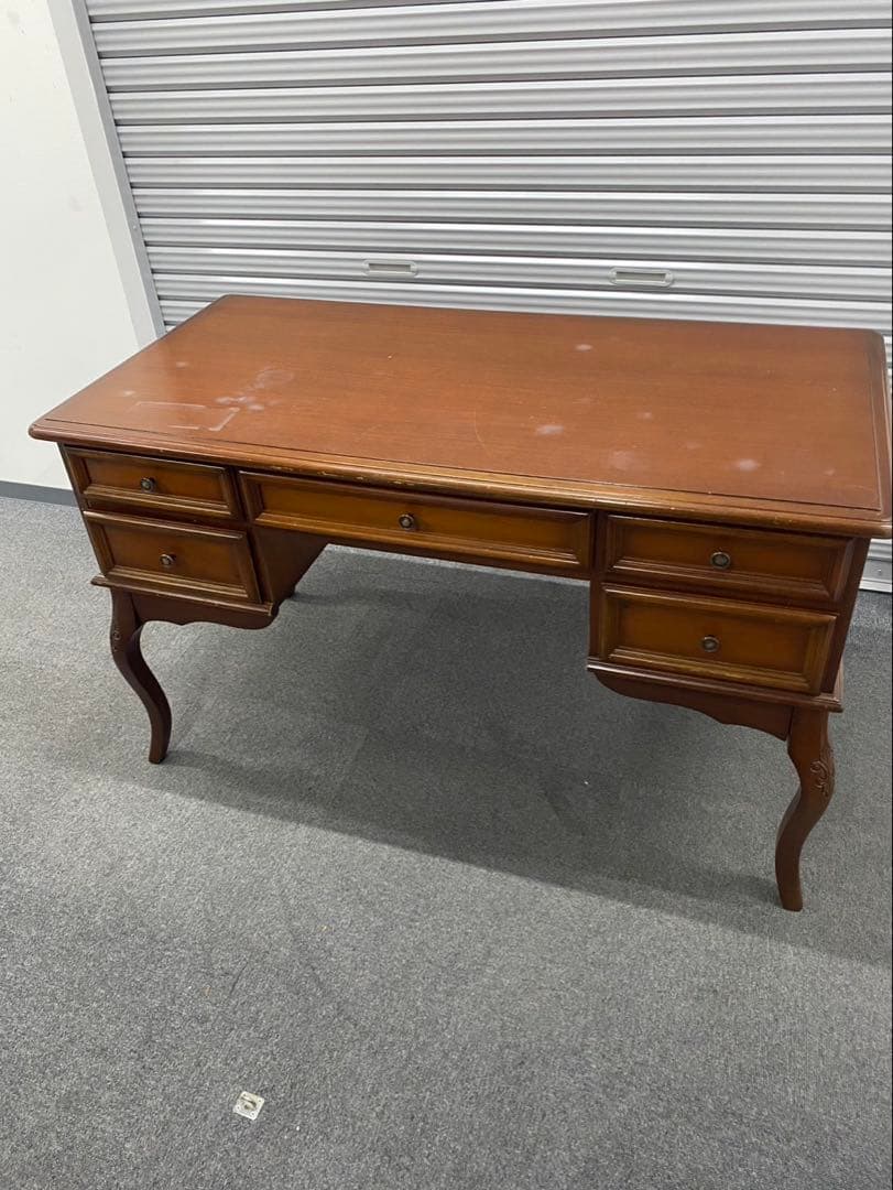 東海家具 クラシック テーブル　天然木 猫脚 デスク120cm