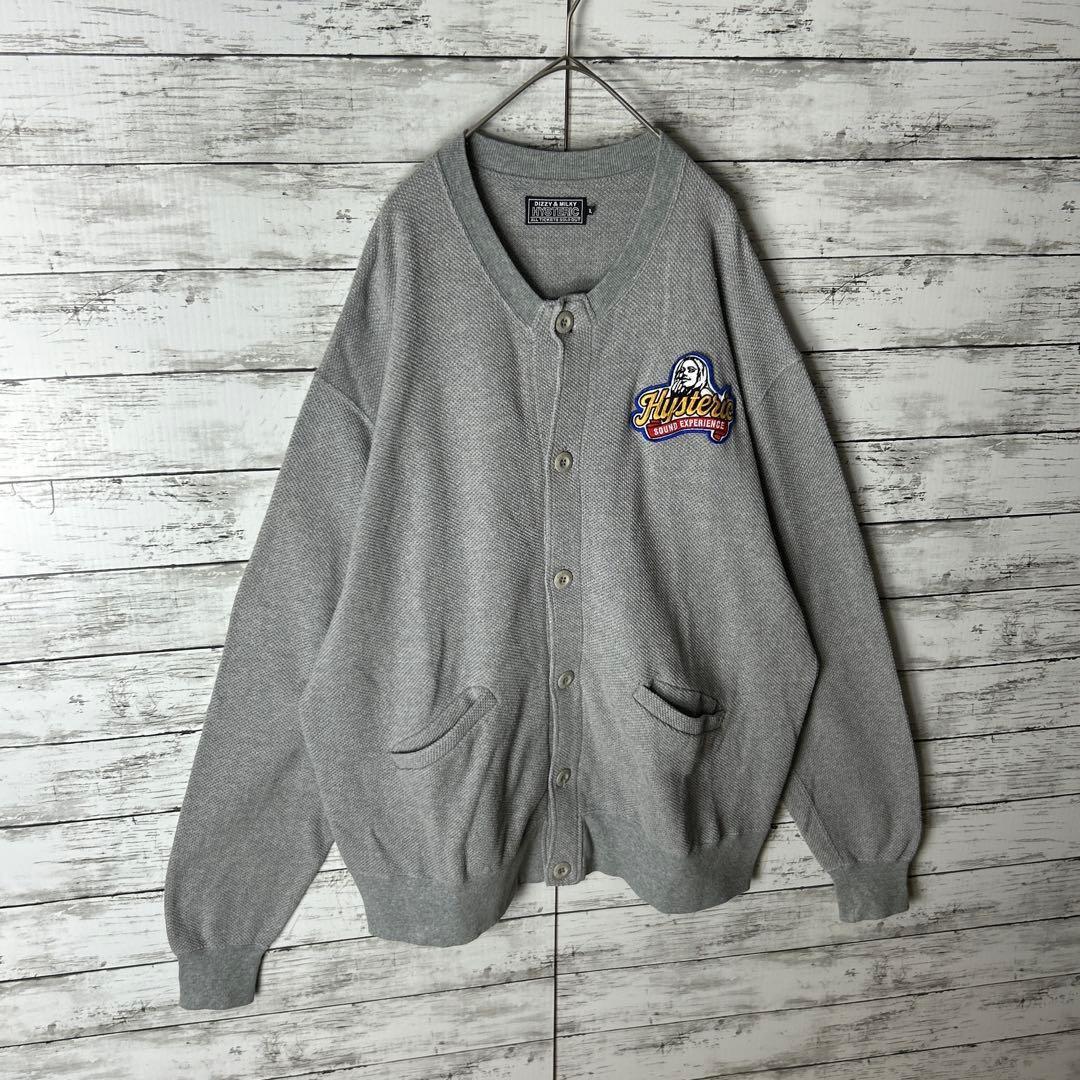 3184M【美品X L】ヒステリックグラマー☆ヒスガール ワッペン カーディガン