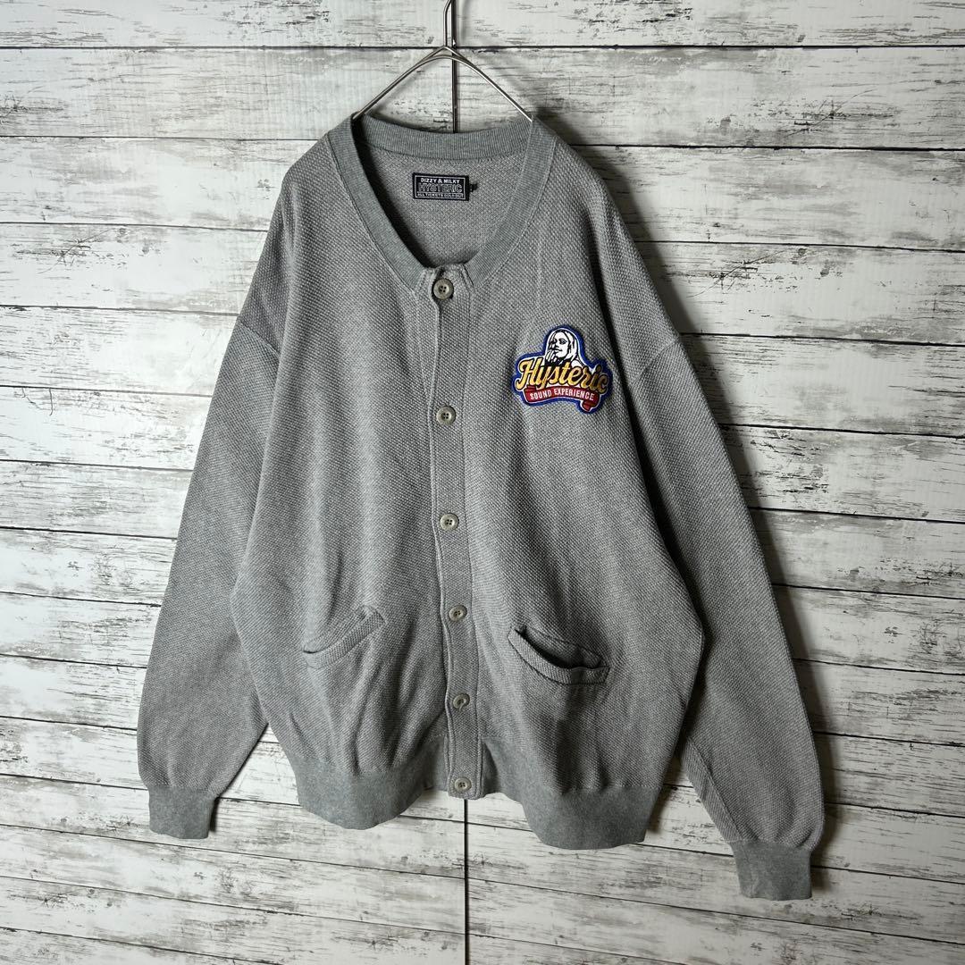 3184M【美品X L】ヒステリックグラマー☆ヒスガール ワッペン カーディガン