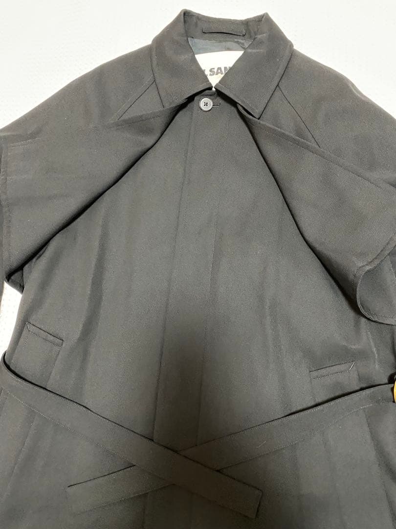 JIL SANDER黒 ラグランスリーブ トレンチコート美品❗️