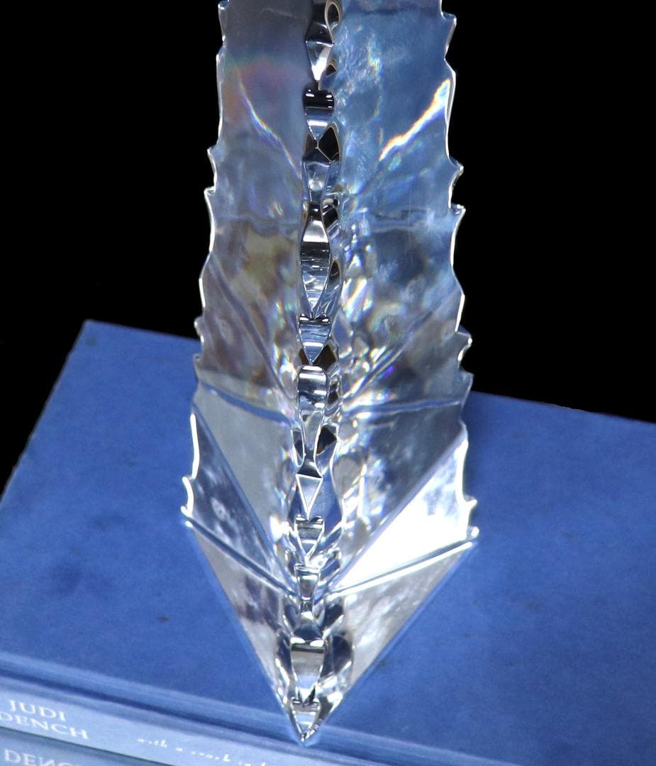 オールド・バカラ 特大作品 稀少 波状カット 三角台座 45.5cm 2.4kg