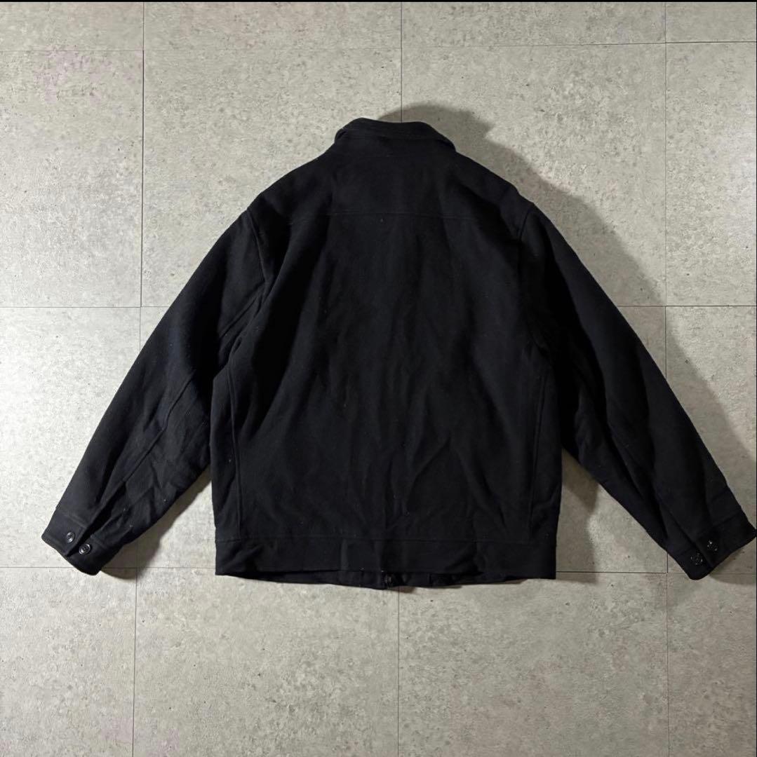 00s GAPウールドリズラージャケット中綿裏キルトブラックハリントン短丈