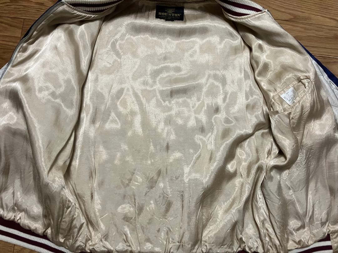 HOUSTON スカジャン 鷹 青
