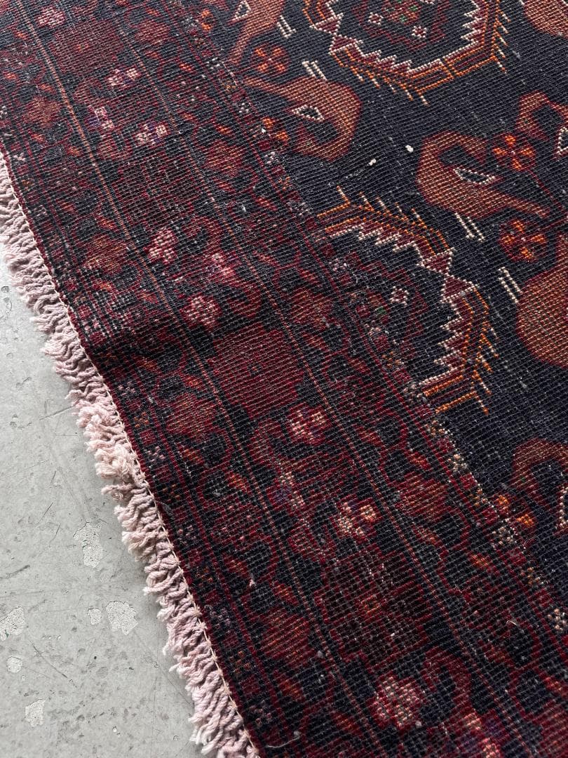 ペルシャ絨毯・148×113 セミアンティーク　ラグ　1970年代　草花文様