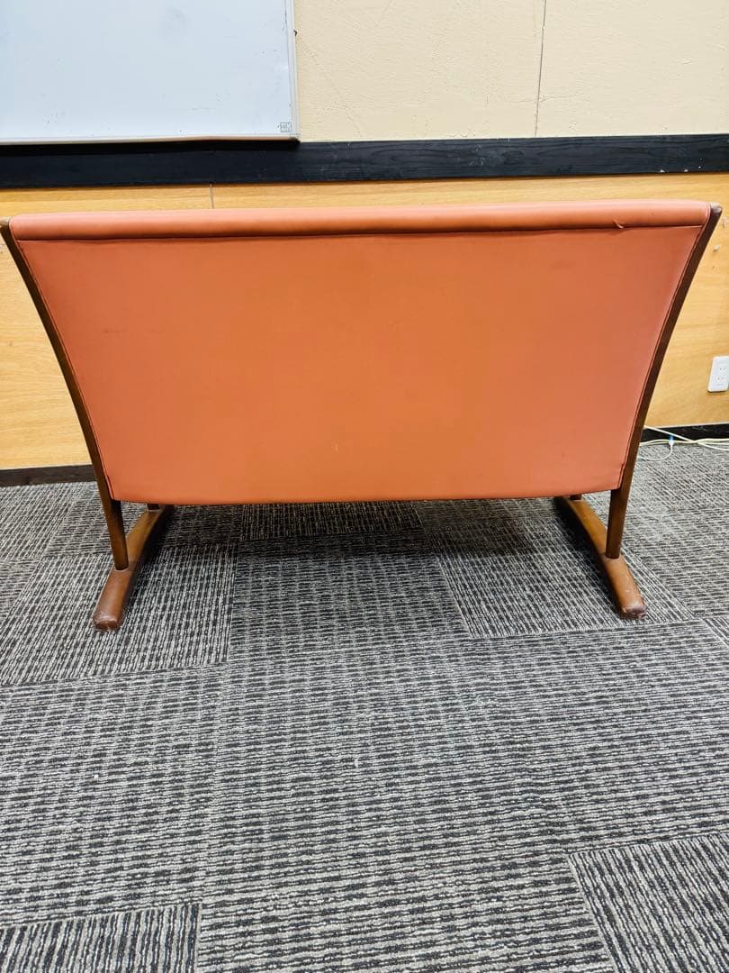 福岡発 レザー 座椅子 チェア 2人掛け ソファ アンティーク ビンテージ