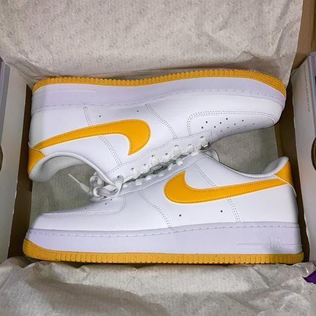 エアフォースワン ロー 白 ホワイト 黄色 イエロー 33cm 箱付き