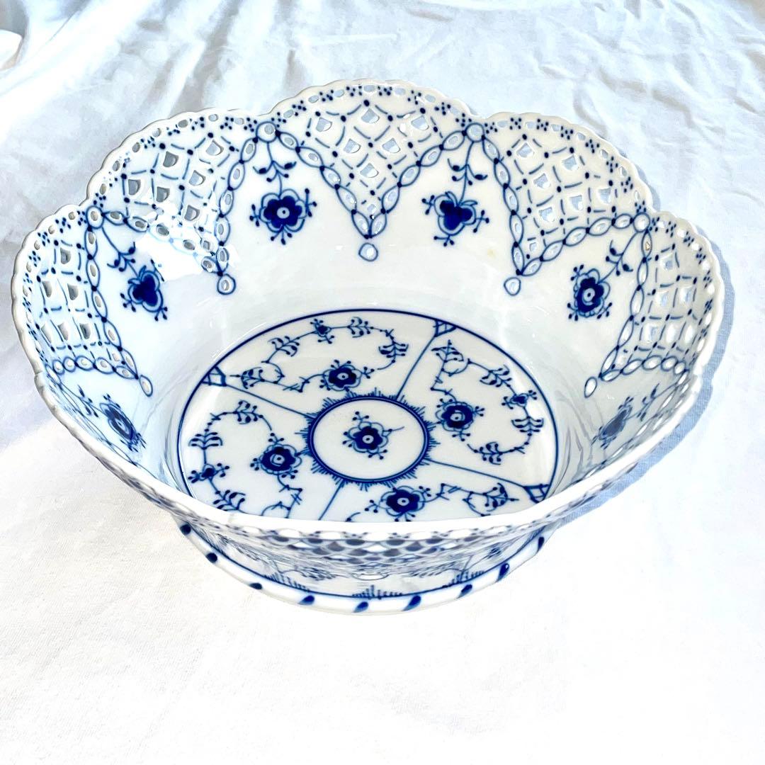 ロイヤルコペンハーゲン ブルーフルーテッドダブルレースフルーツバスケット