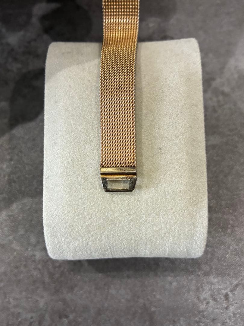 【OH・動作確認済】OMEGA 10金GF　手巻き時計　ゴールドメッシュバンド
