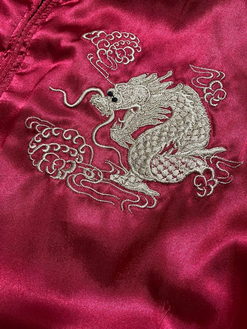 DRAGON 日本限定 スカジャン 龍虎 サテン vintage 2面使う