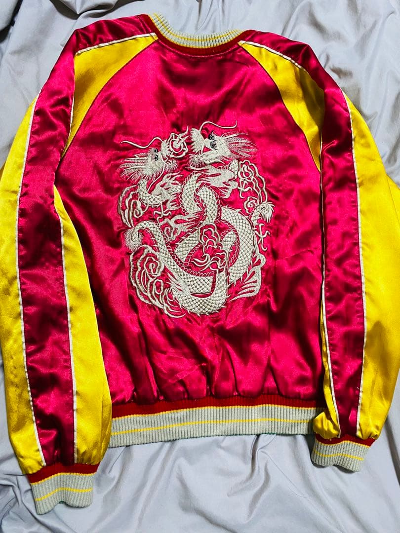 DRAGON 日本限定 スカジャン 龍虎 サテン vintage 2面使う