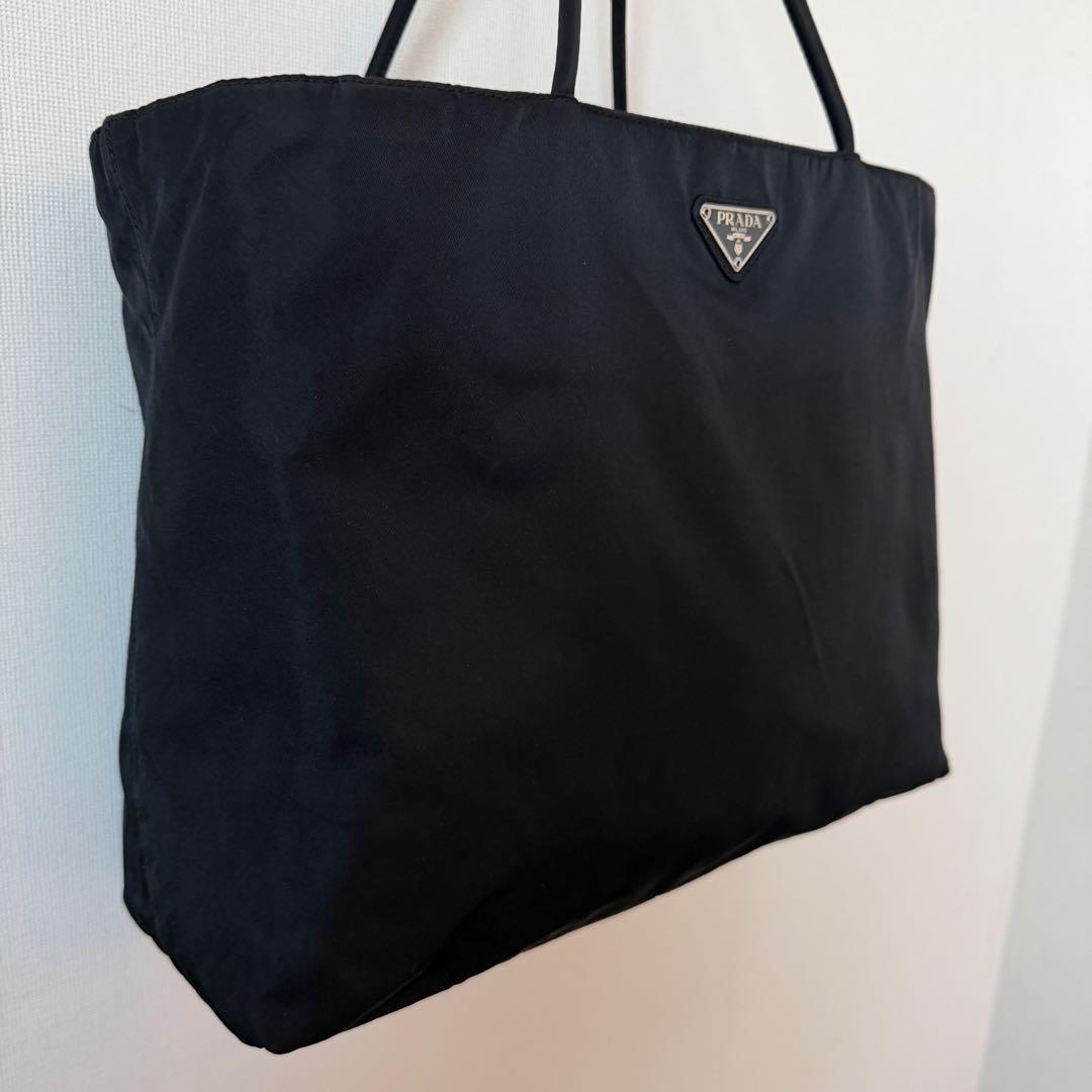 PRADAプラダナイロンショッピングトートバッグ黒タグ有り