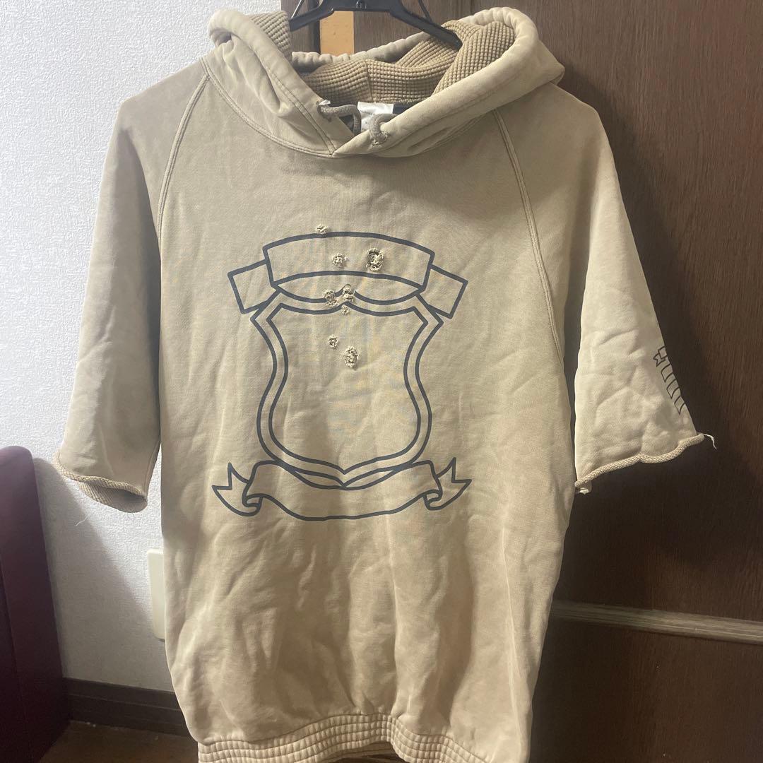 ナンバーナイン　エンブレムフード付き 半袖パーカー