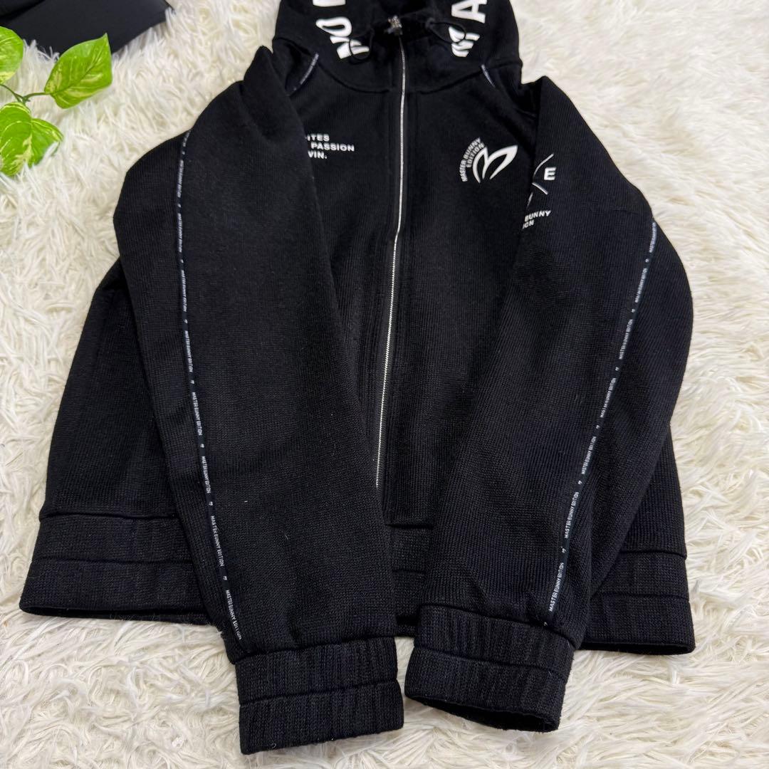 【マスターバニー】美品 ジップパーカー ブラック ビッグロゴ 0 レディース