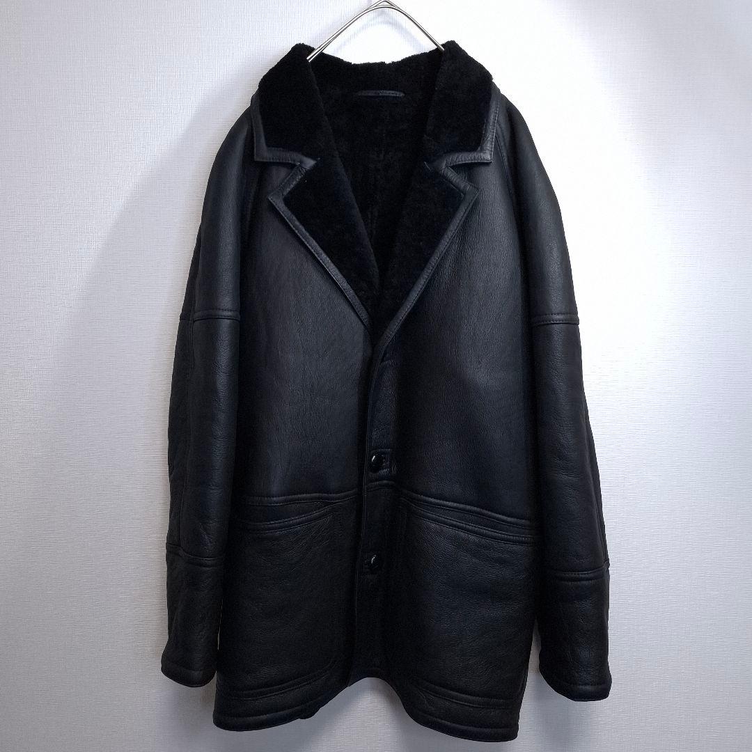 【美品】PEPKO ムートンジャケット レザージャケット 羊革 黒 M