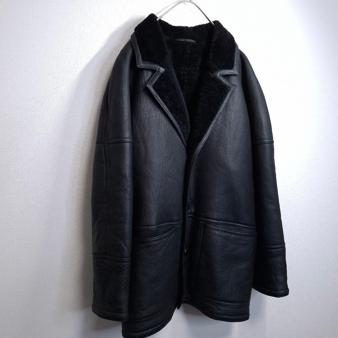 【美品】PEPKO ムートンジャケット レザージャケット 羊革 黒 M