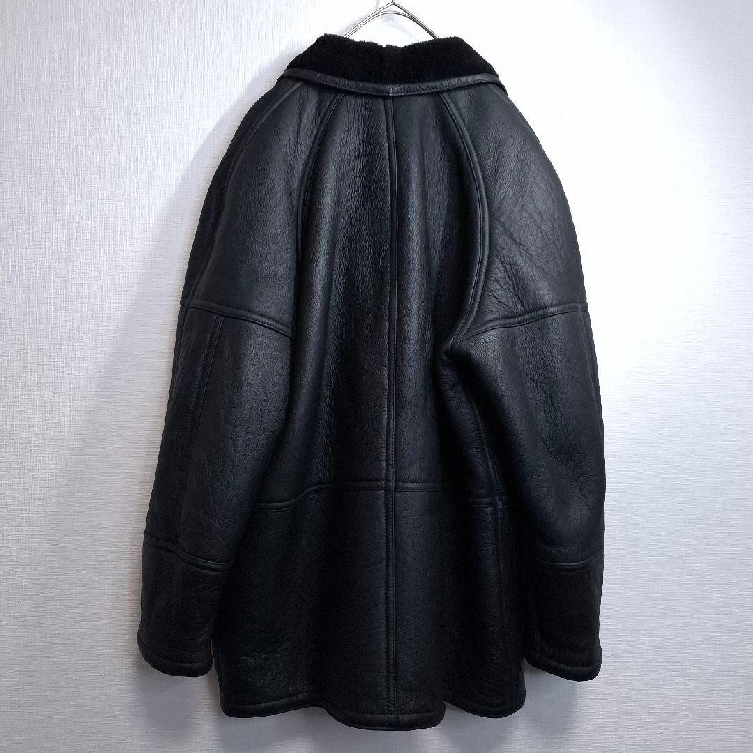 【美品】PEPKO ムートンジャケット レザージャケット 羊革 黒 M