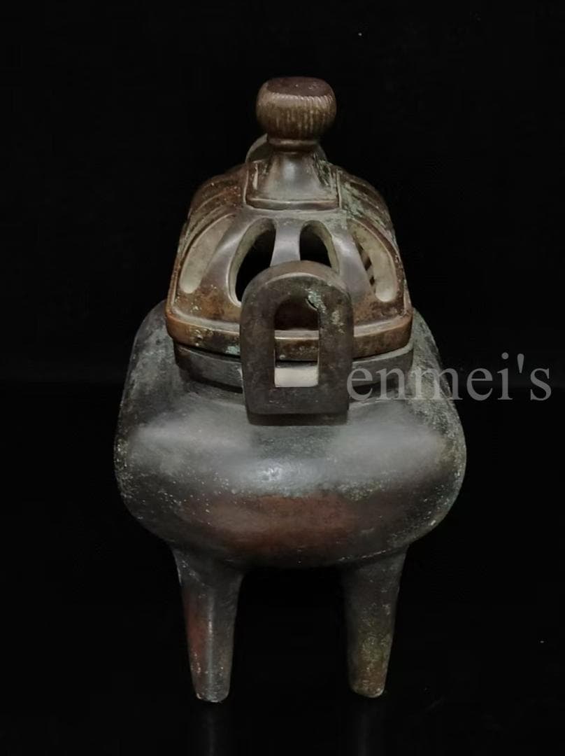 中国古美術・珍蔵紫銅香爐・純手作り・細工・熏香爐・仏具・文房置物 ・風水開運