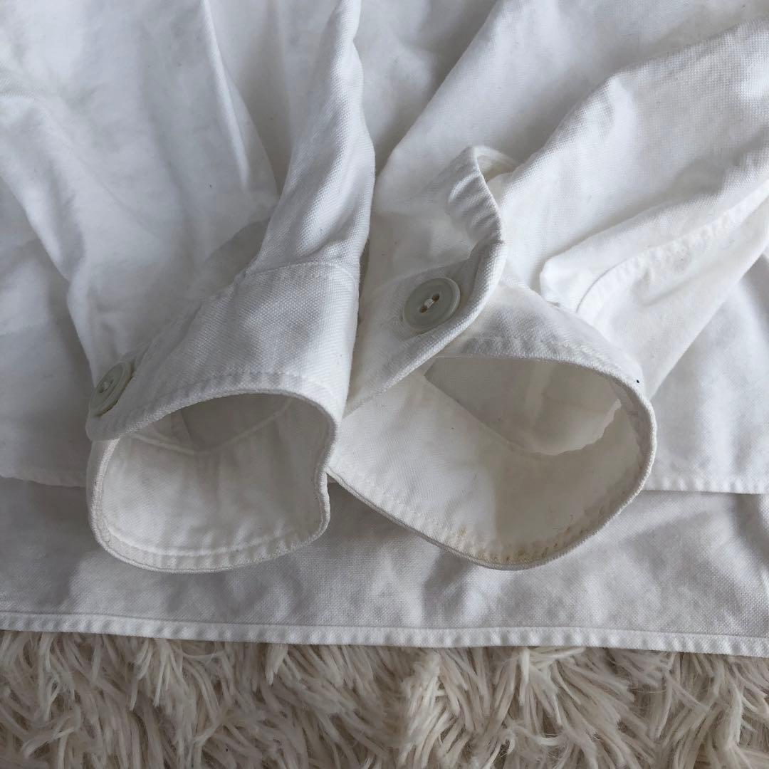 DANTONダントンプルオーバーシャツ丸襟ショールカラーコットンホワイト白44