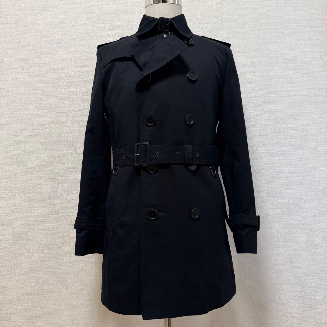 バーバリーブラックレーベル　トレンチコート　2way　チェック　ライナー　黒　L