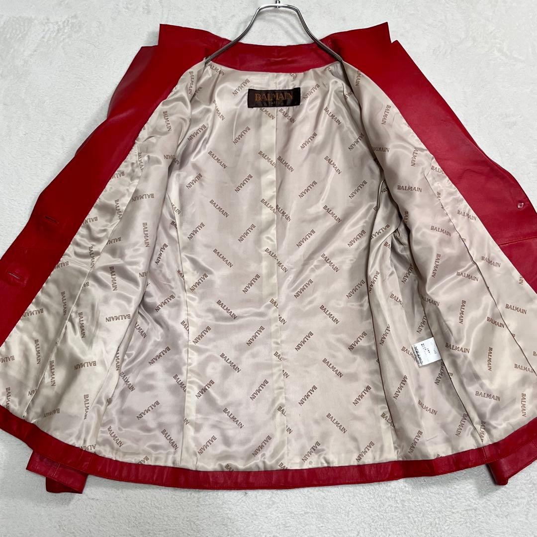 未使用『BALMAIN バルマン』レザージャケット 羊革 テーラード 17号