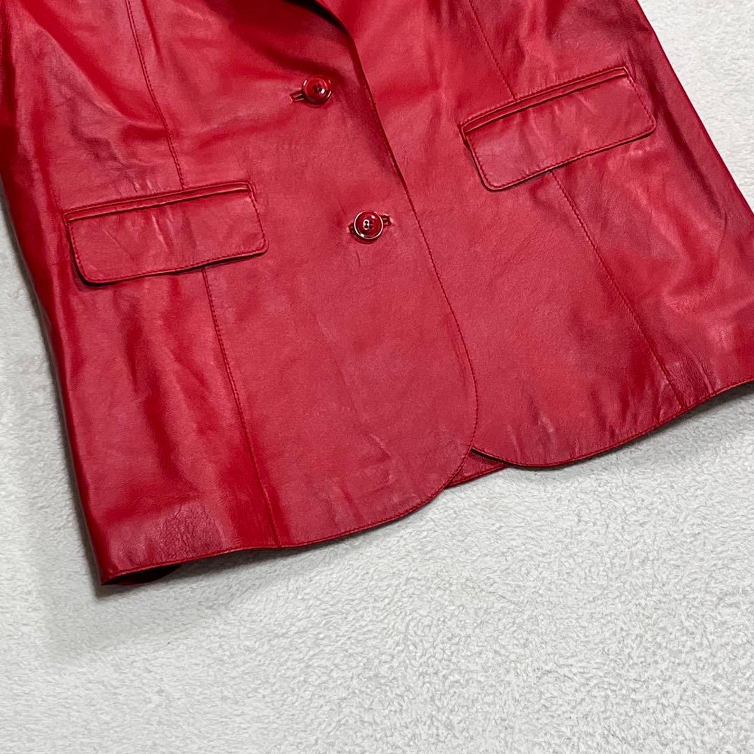 未使用『BALMAIN バルマン』レザージャケット 羊革 テーラード 17号