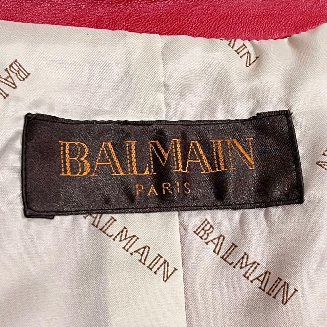未使用『BALMAIN バルマン』レザージャケット 羊革 テーラード 17号