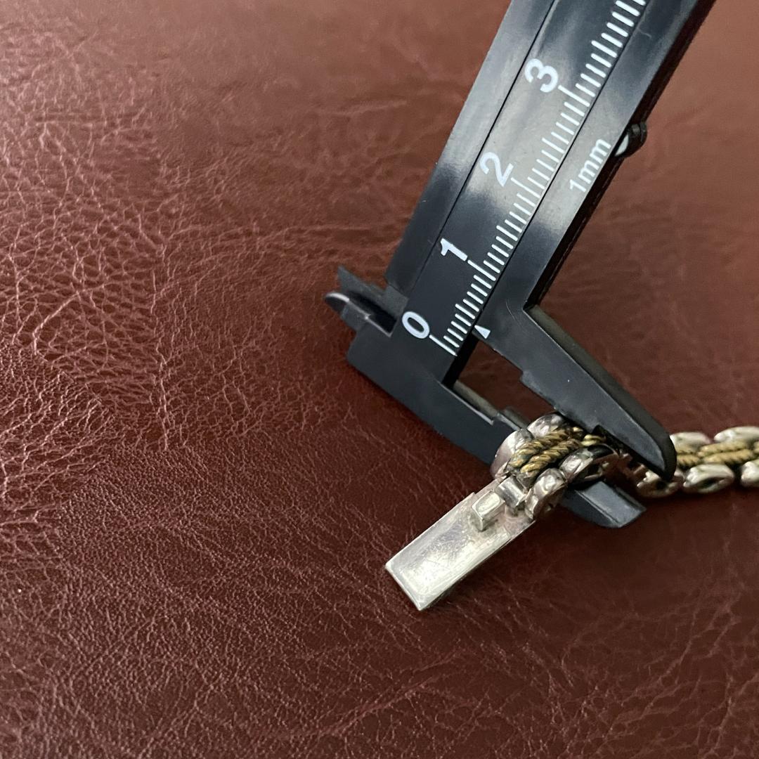 シルバー925 メキシコ ツートーン パンサー チェーンブレスレット メンズ