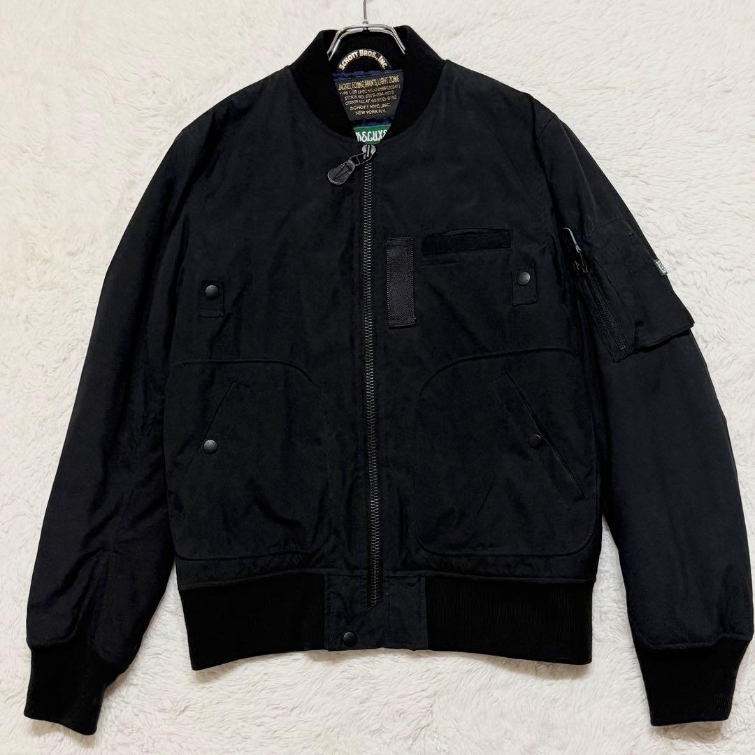 ショット× デラックスク MA-1 中綿フライトジャケット M ブラック