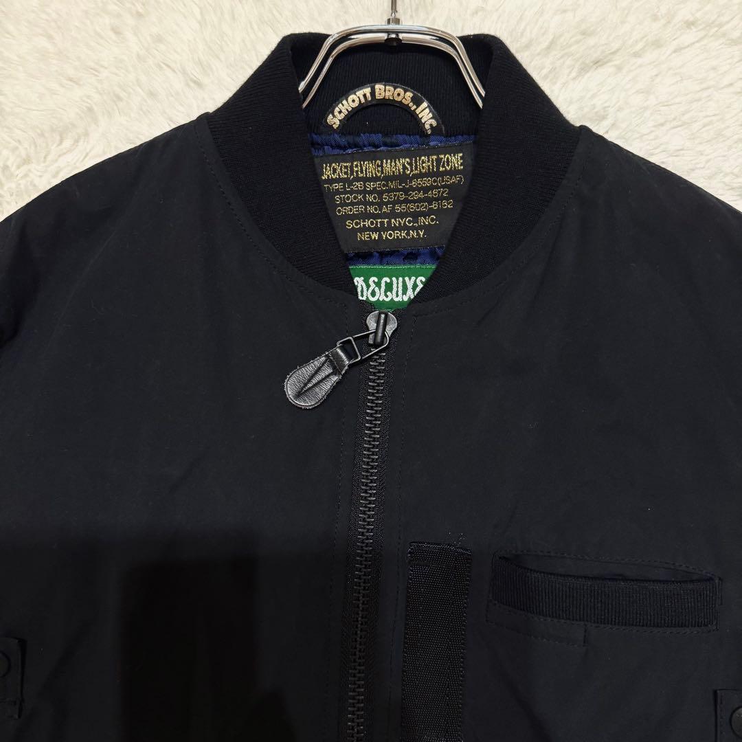 ショット× デラックスク MA-1 中綿フライトジャケット M ブラック