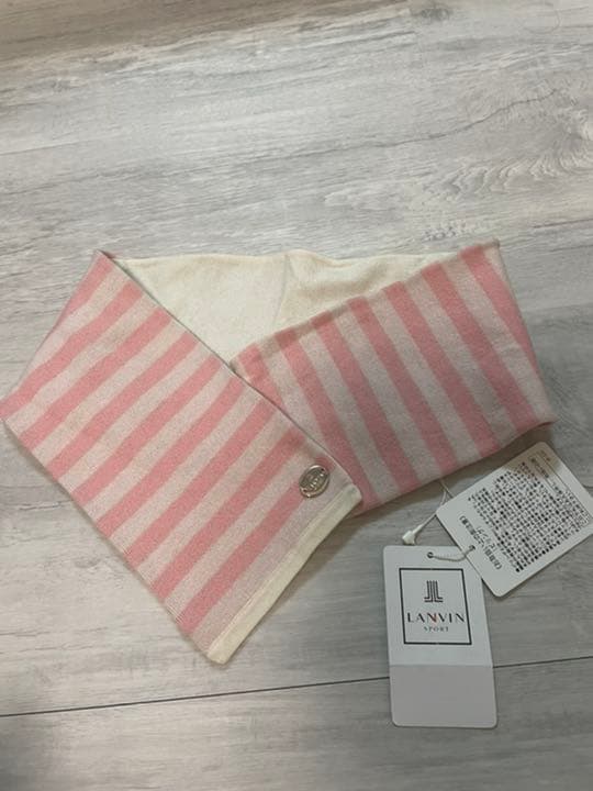 ランバンスポール　ゴルフ　マフラー　ピンク　ホワイト