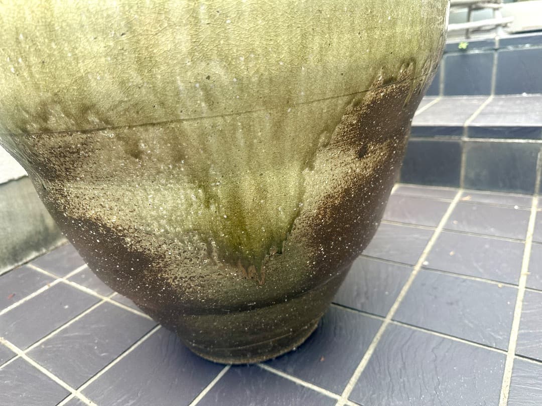 再値下げ　新品　信楽焼　傘立て　大壺　窯変　手造り　高さ60cm　新築祝　開店祝