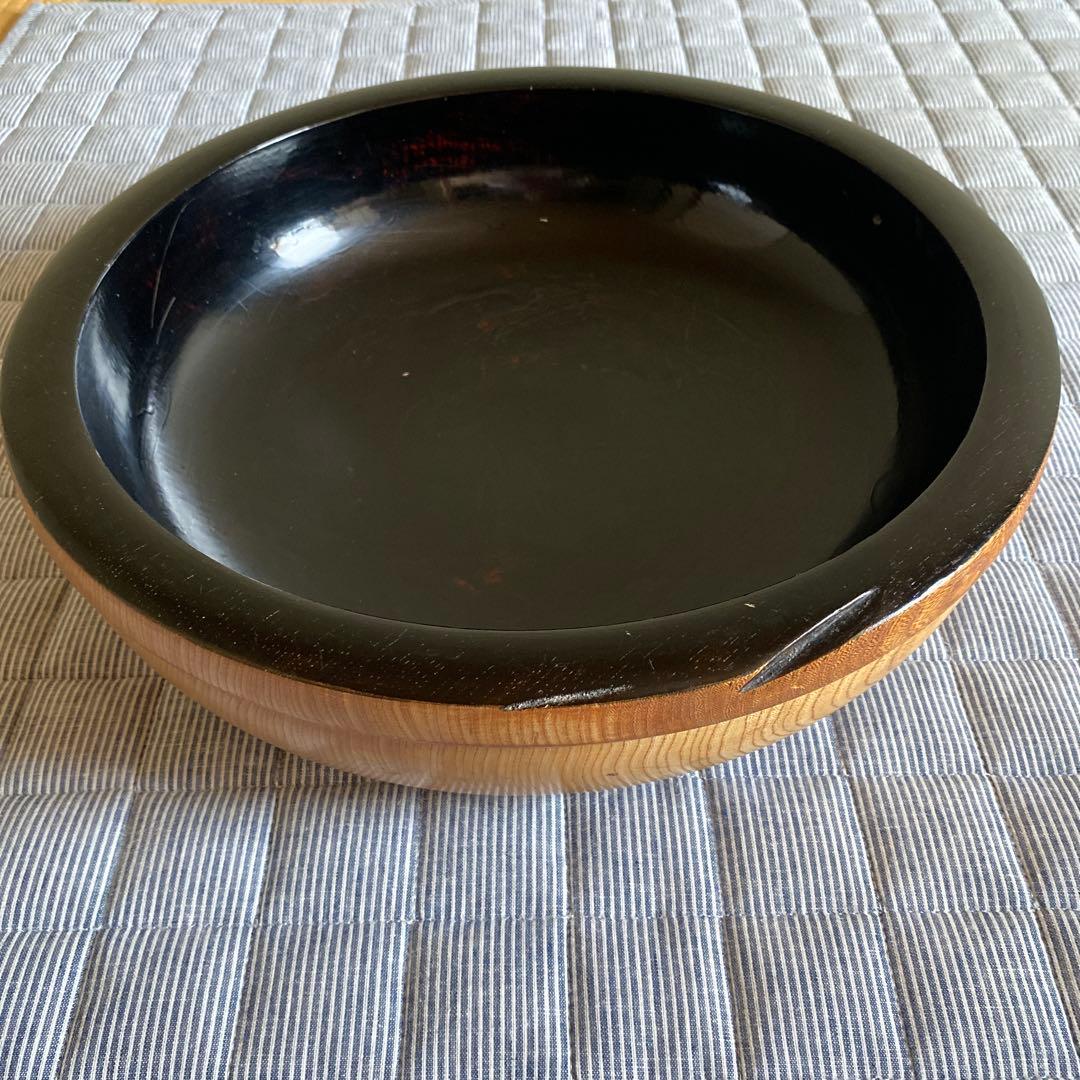 信州木曽　くり貫き　こね鉢　そば打ち　漆塗り　直径40センチ 木鉢 木製 レトロ