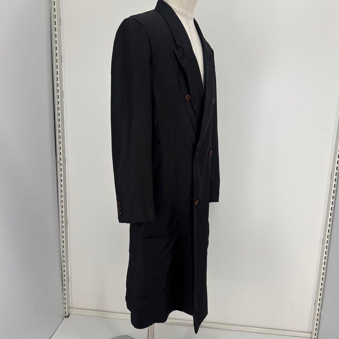 19AW ポリ縮絨　ダブルロングチェスターコート　間延び　PD-J062
