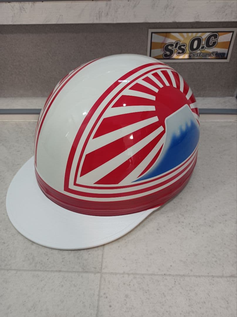 カスタムコルク半　白赤富士日章　富士青