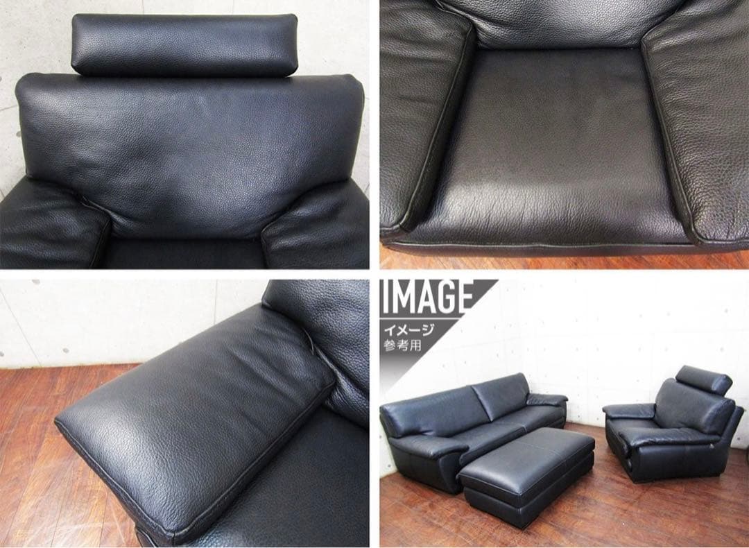 ⭕️ 展示品 KELVIN GIORMANI 黒総革張り1人掛けソファ