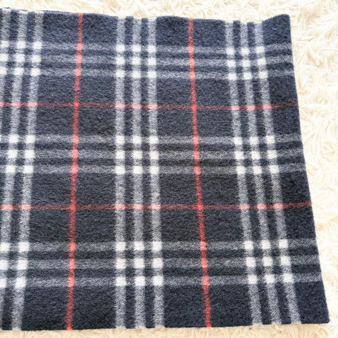 【美品】BURBERRY カシミヤマフラー ダークノバチェック ネイビー英国製