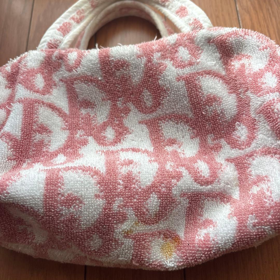 Dior ピンクタオル地ポーチ／正規品