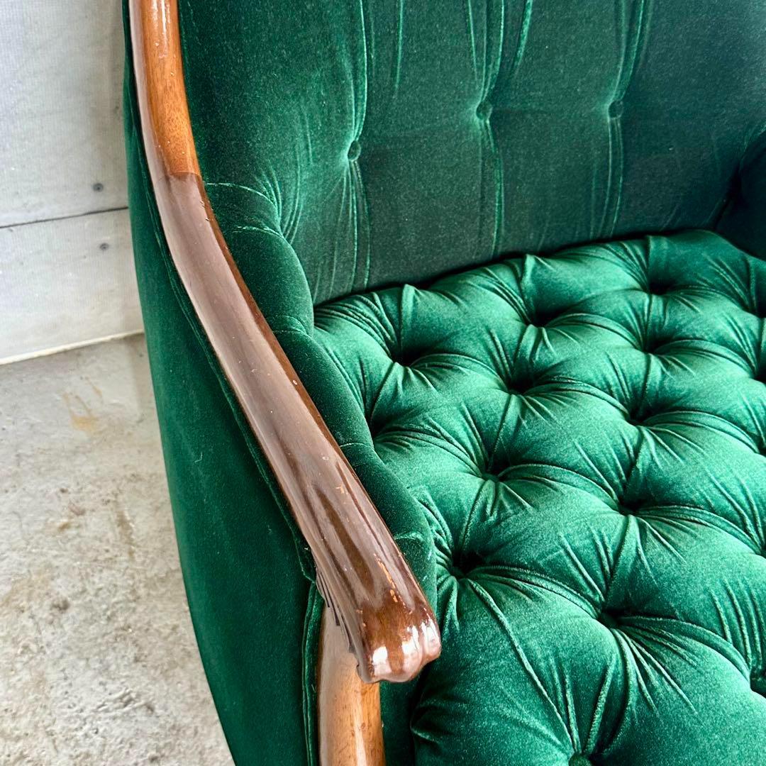 ★魅惑のグリーン★maruniマルニ木工 グリーンベルベット　ベルサイユ ソファ