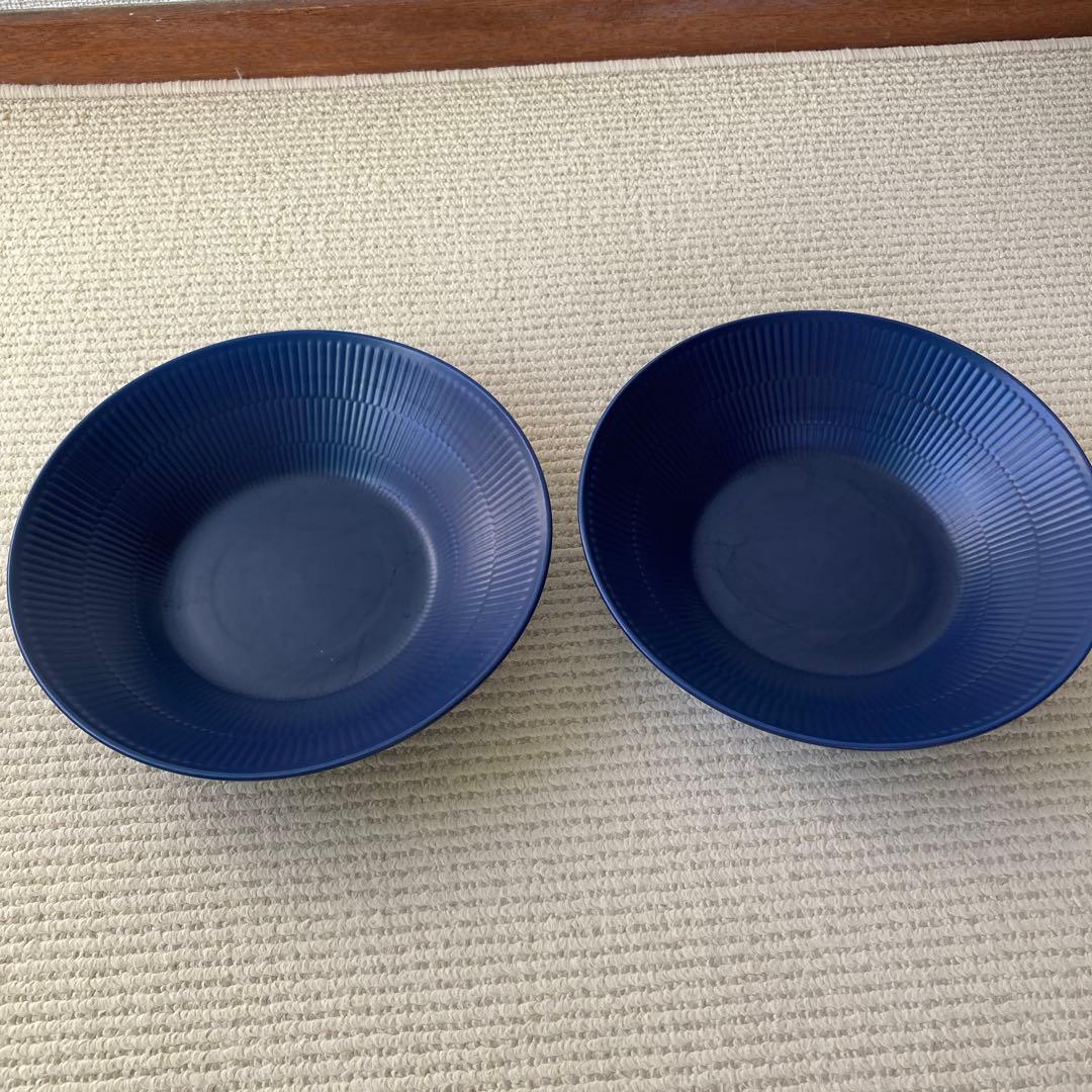ロイヤルコペンハーゲン ブルーフルーテッド ディーププレート 深皿 2点 レア