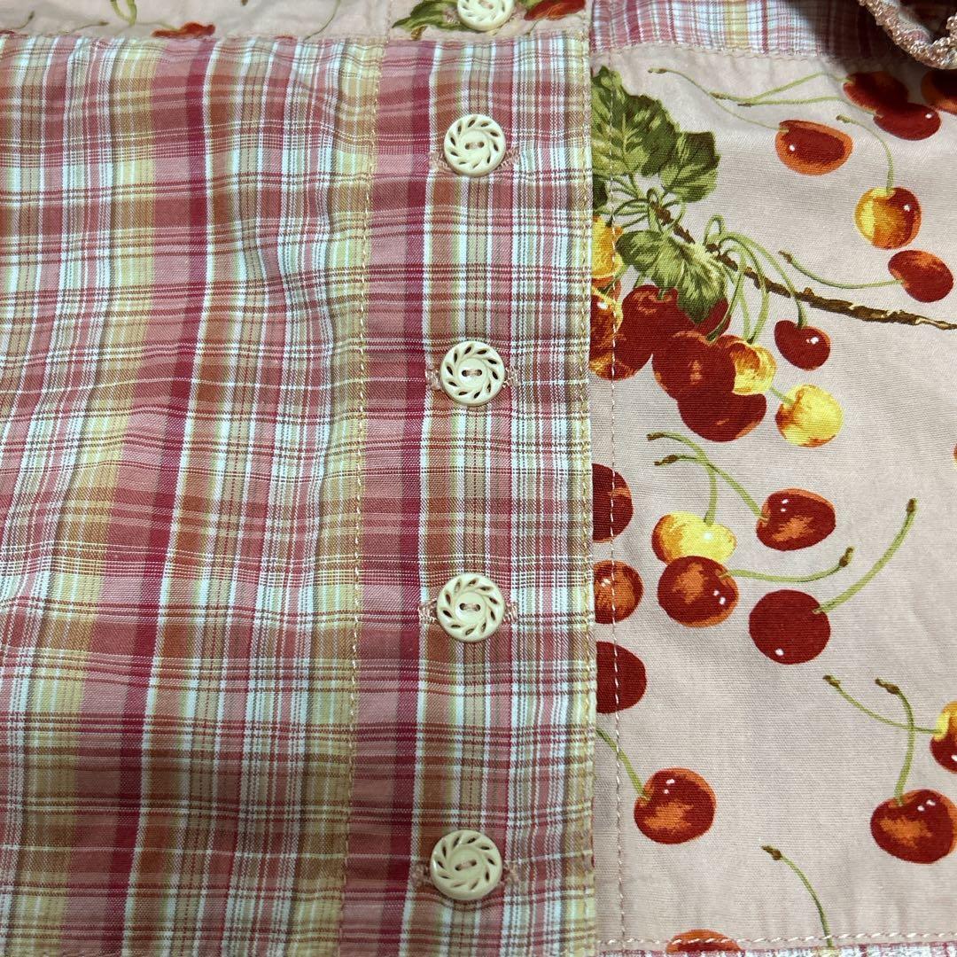 ピンクハウス　希少　パッチワーク　フード付きブラウス　チェリー　ピコフリルＰ11