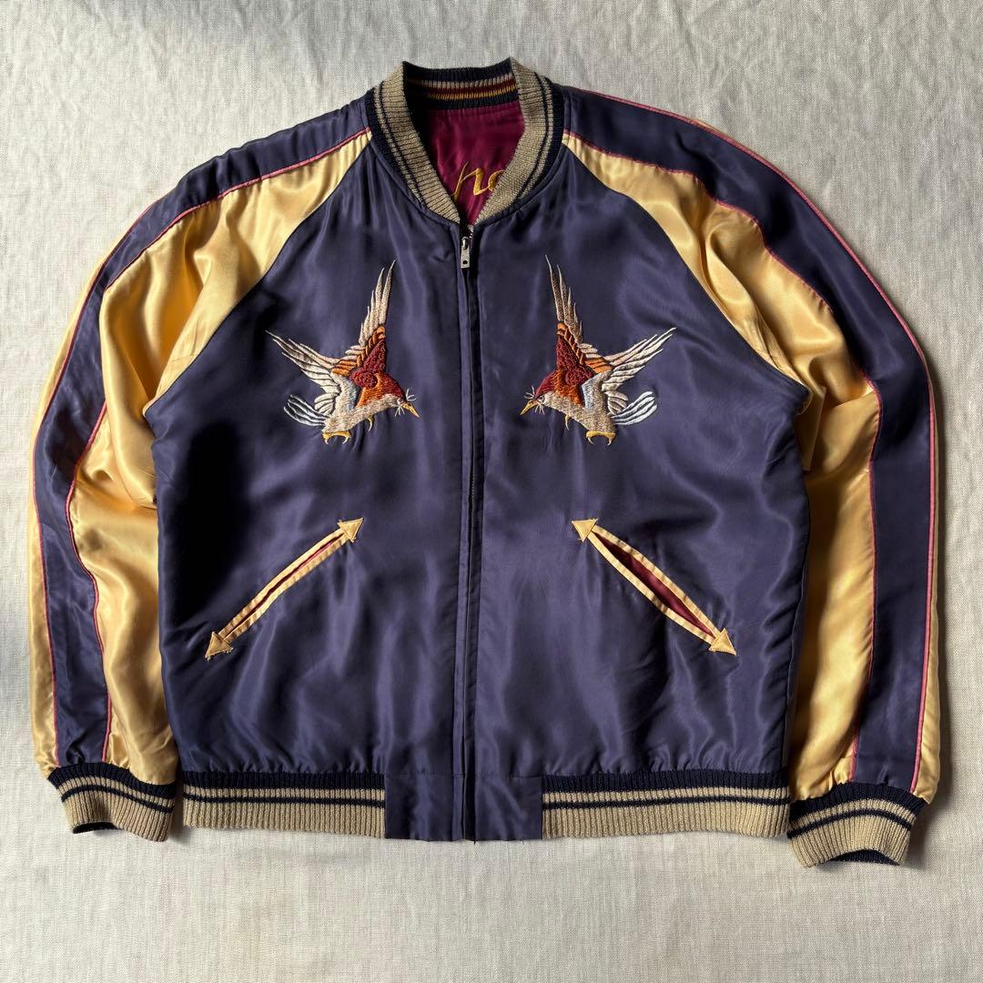 TAILOR TOYO TT11936 スカジャン 鷹 龍 パープル レッド