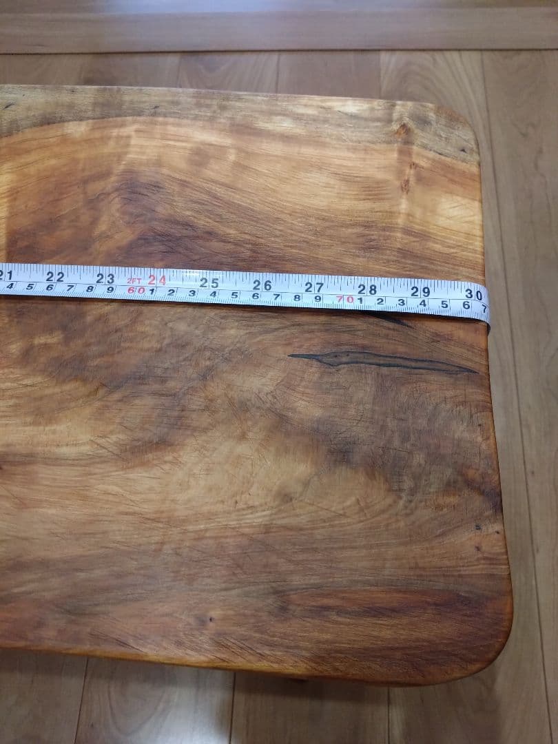 栃（とち）のベンチ80　ローテーブルにも❕栃の杢目が綺麗ですよ❕脚は桜の硬い枝