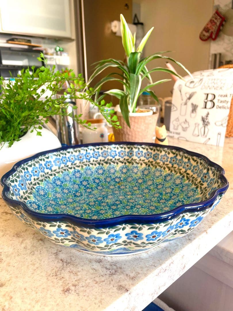 お値下げ品！ 希少！ポーランド製 波型花柄ボウル 1996年製