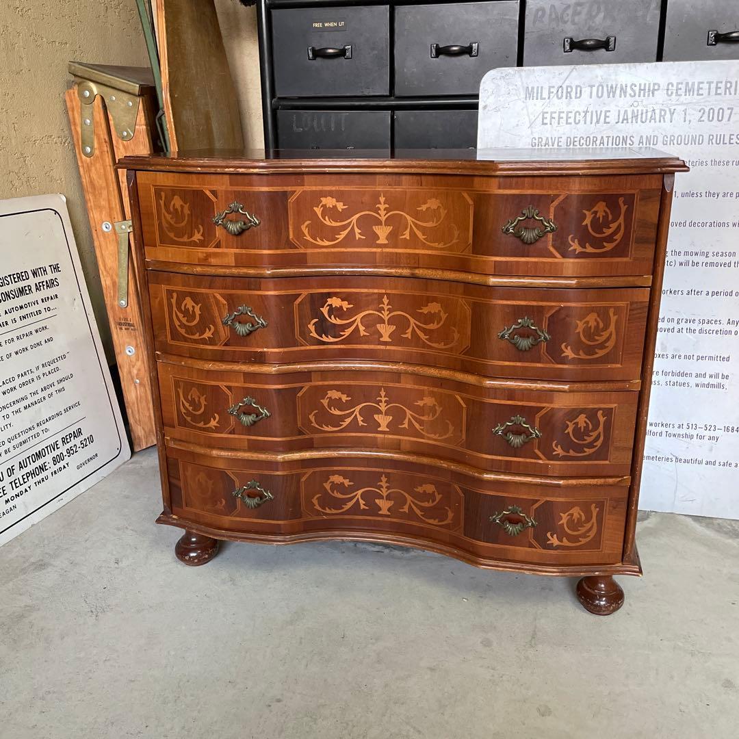 イタリア製 ヴェローナクラシック 丸脚 チェスト 象嵌 キャビネット 箪笥 高級