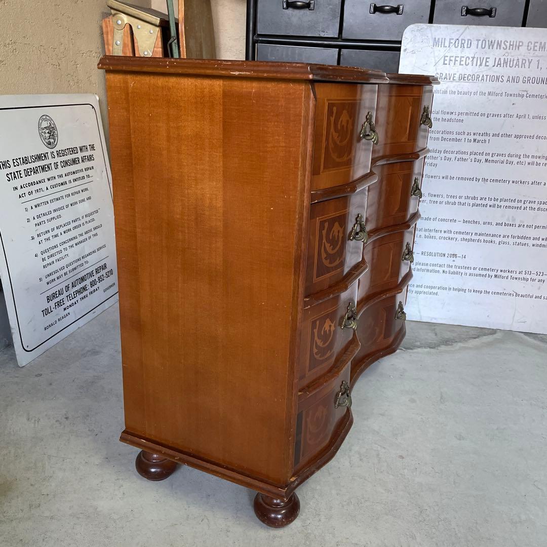 イタリア製 ヴェローナクラシック 丸脚 チェスト 象嵌 キャビネット 箪笥 高級