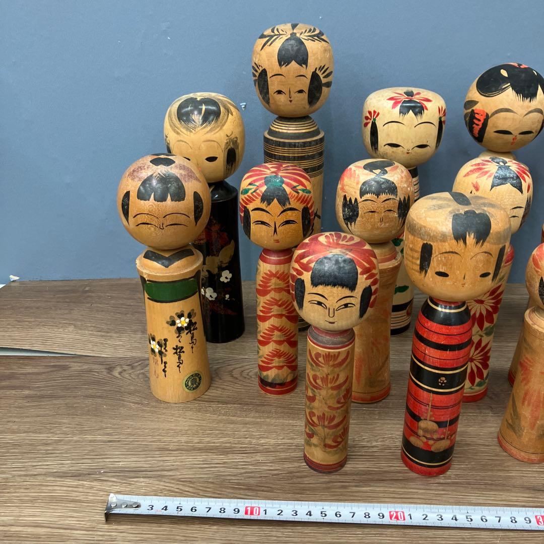 D-3 昭和レトロ 伝統こけし 16本セット 大量まとめ売り 作家物 銘あり