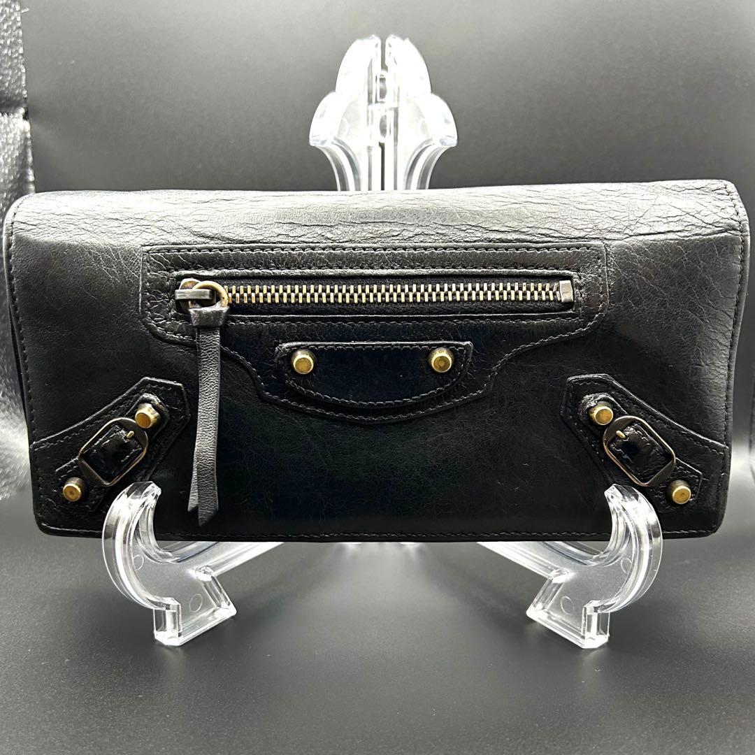 BALENCIAGA 長財布 2つ折り シティ クラシック ブラック　黒　メンズ