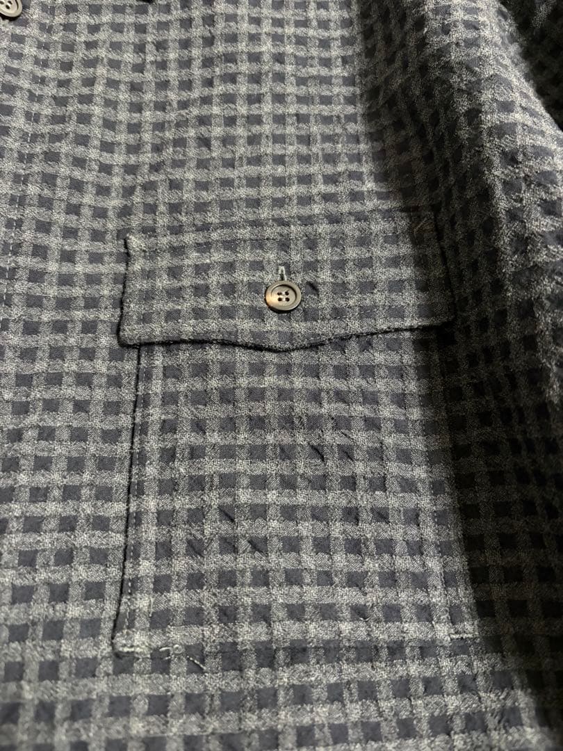 Cornier コルニエ ウールコットンチェックシャツ ブラック Lサイズ