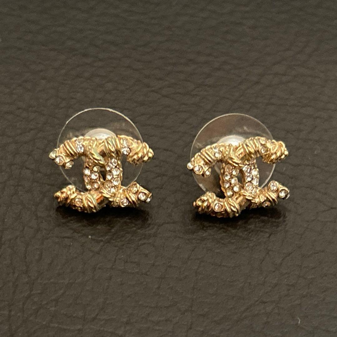 CHANEL シャネル ピアス ココマーク ラインストーン