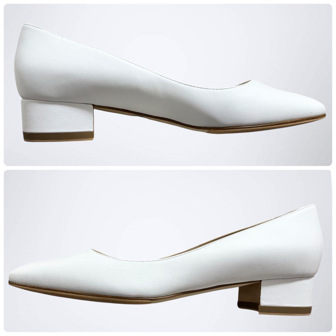 未使用級 マノロブラニク パンプス 白 37.5 裏張り済 定価12万 現行品